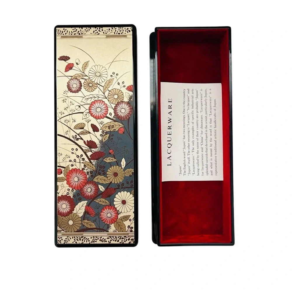 Vintage Japanese Lacquerware Red Lining Box